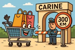 Ilustracija pošiljke koja dolazi, a carinik je zaustavlja jer prelazi 300KM