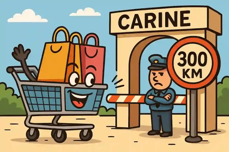 Ilustracija pošiljke koja dolazi, a carinik je zaustavlja jer prelazi 300KM